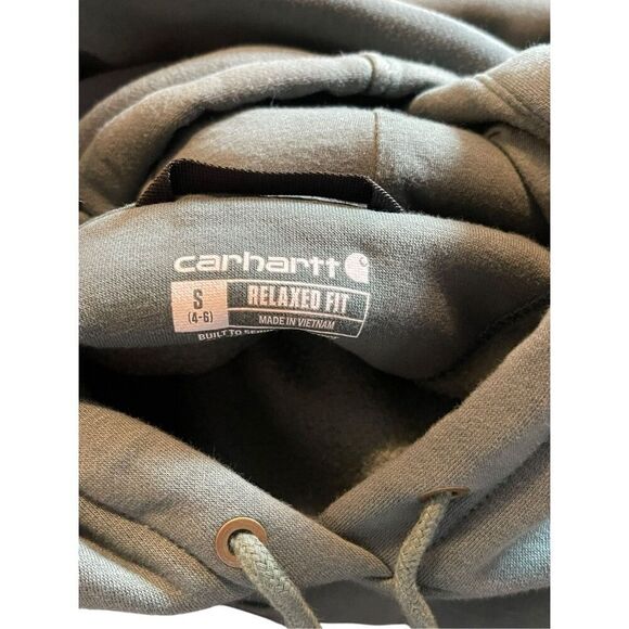 Carhartt Mens Green Loose Fit Logo Sleeve Graphic Hooded Sweatshirt Small - Picture 4 of 9
